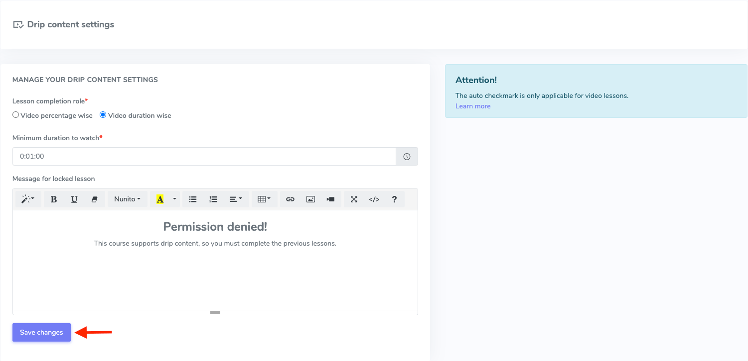 Updating Drip Content Settings Academy Updating Drip Content Settings Academy