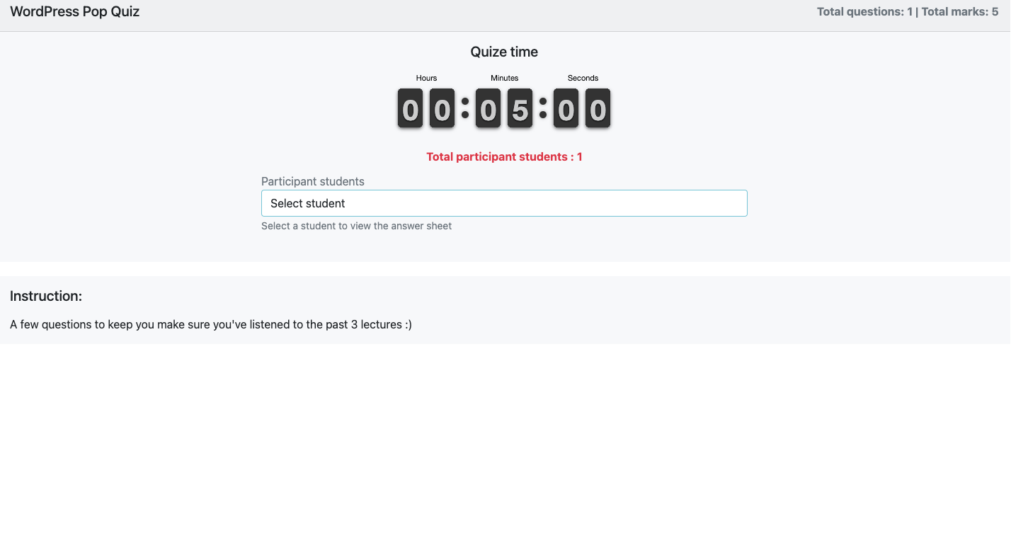Academy Quiz Result List 2 Academy Quiz Result List 2