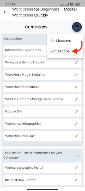 Edit Section Academy Instructors Mobile App Edit Section Academy Instructors Mobile App