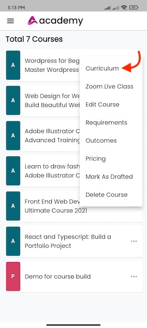 Navigating Curriculum Academy Instructors Mobile App 2 Navigating Curriculum Academy Instructors Mobile App 2