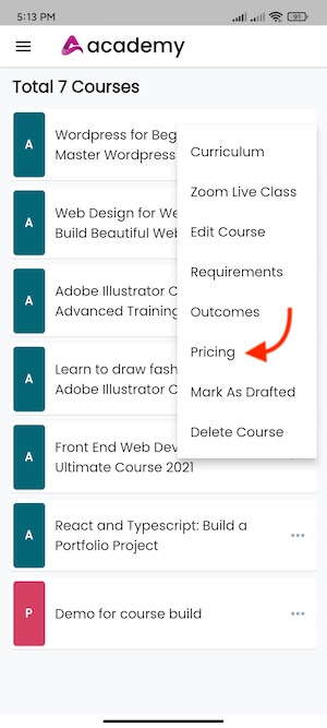 Pricing Requirements Academy Instructors Mobile App Pricing Requirements Academy Instructors Mobile App