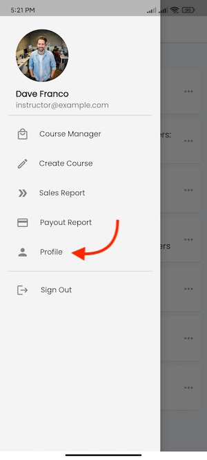 Profile Settings Academy Instructors Mobile App Profile Settings Academy Instructors Mobile App
