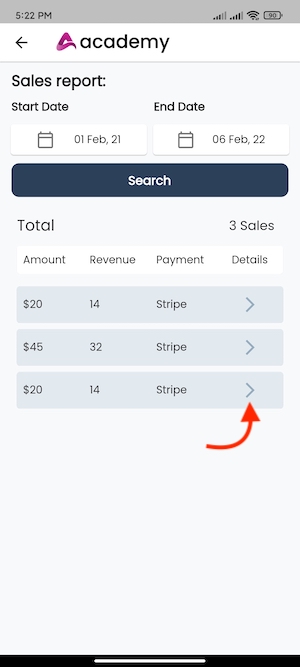 Sale Report Academy Instructors Mobile App 1 Sale Report Academy Instructors Mobile App 1