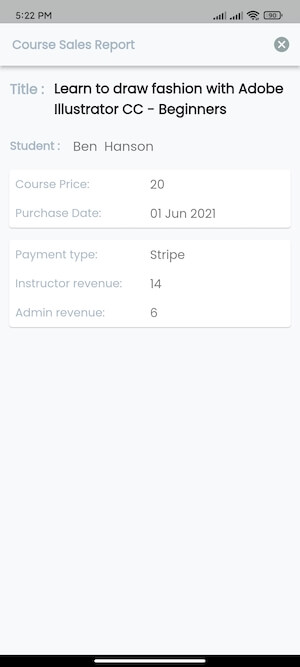 Sale Report Academy Instructors Mobile App 2 Sale Report Academy Instructors Mobile App 2