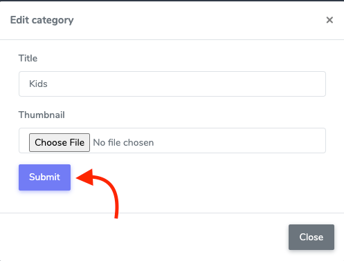 Saving Edited Category Saving Edited Category