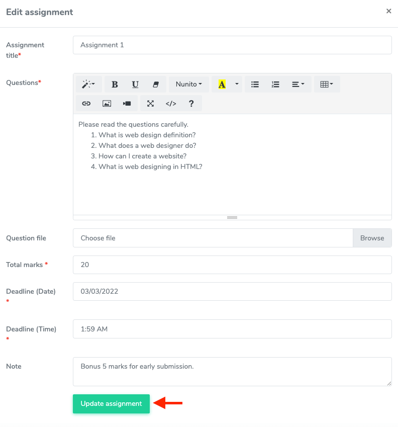 Updating Assignment Academy Updating Assignment Academy