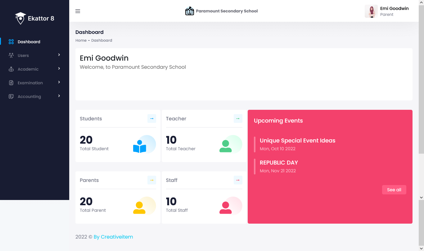 Ekattor 8 Parent Dashboard Ekattor 8 Parent Dashboard