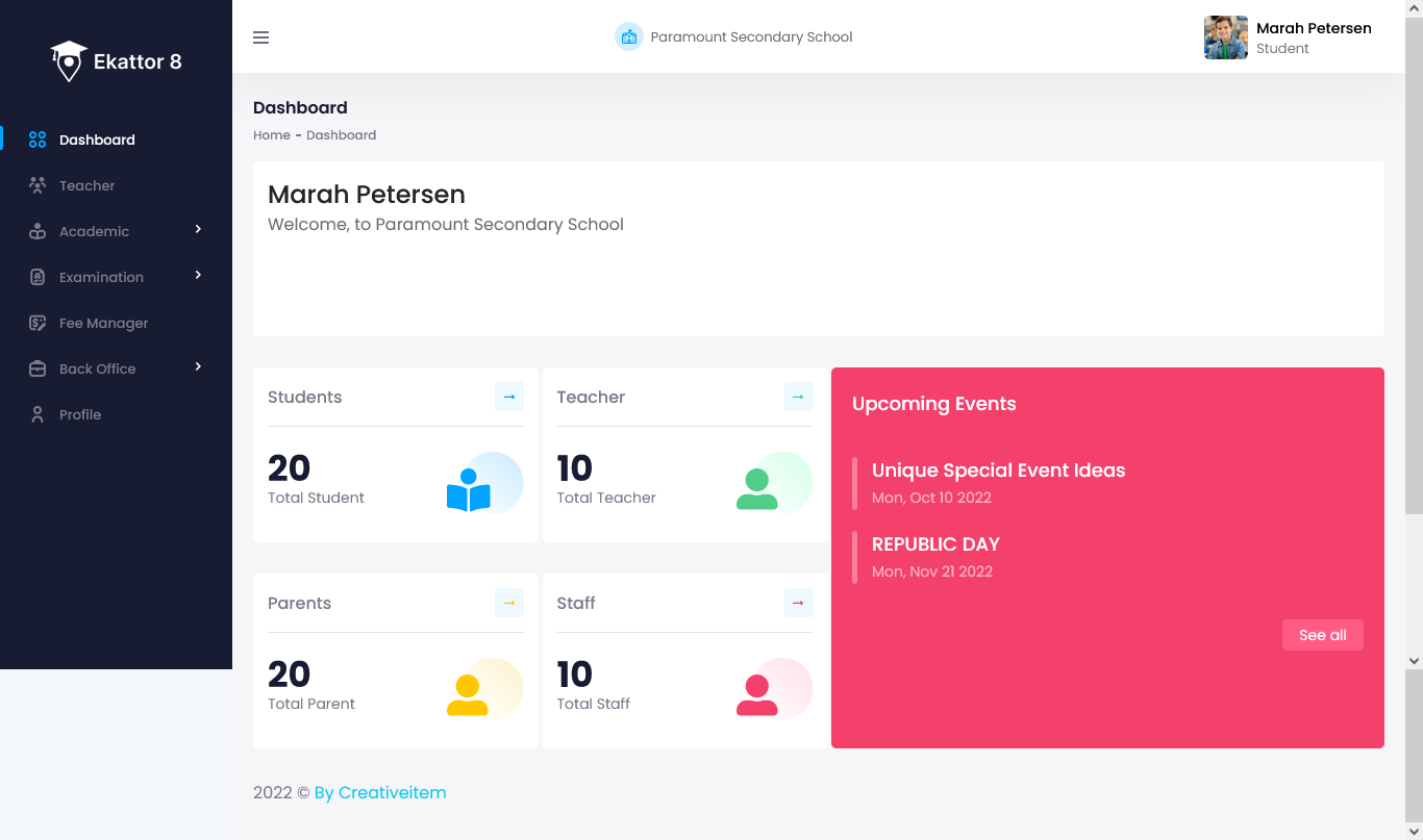 Ekattor 8 Student Dashboard Ekattor 8 Student Dashboard